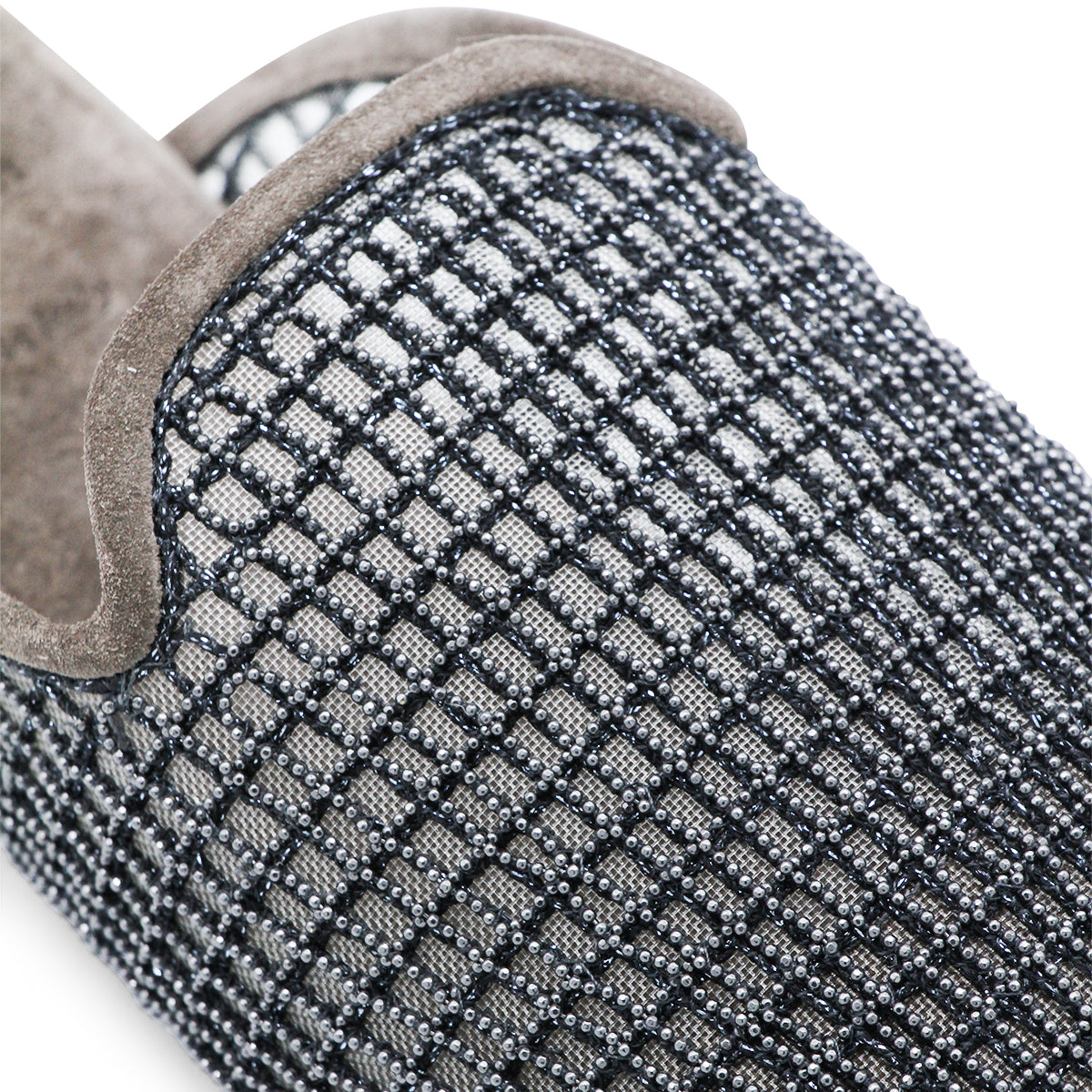 GREY LEATHER FLATS