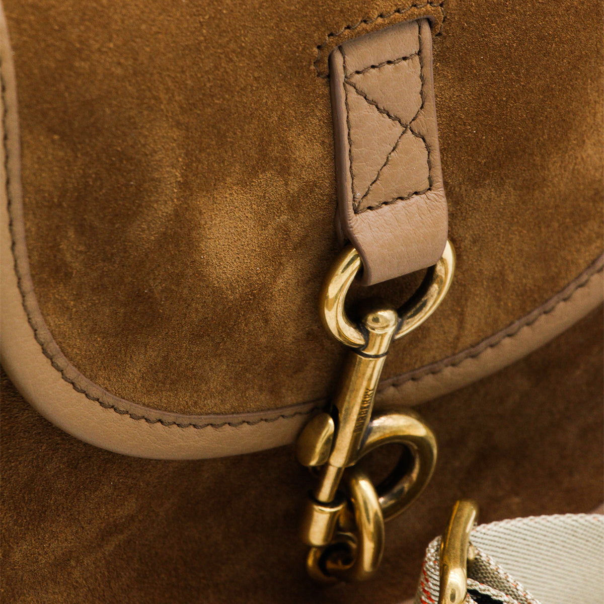 BROWN SUEDE MINI MESSENGER CROSSBODY BAG