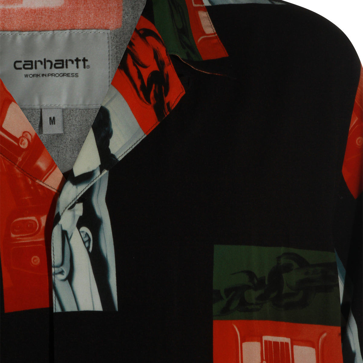 BLACK AND RED VISCOSE SHIRT