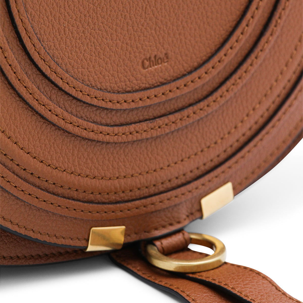 BROWN LEATHER MARCIE SHOULDER BAG