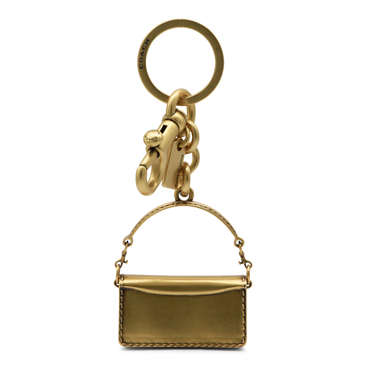 GOLD TONE TABBY KEY RING
