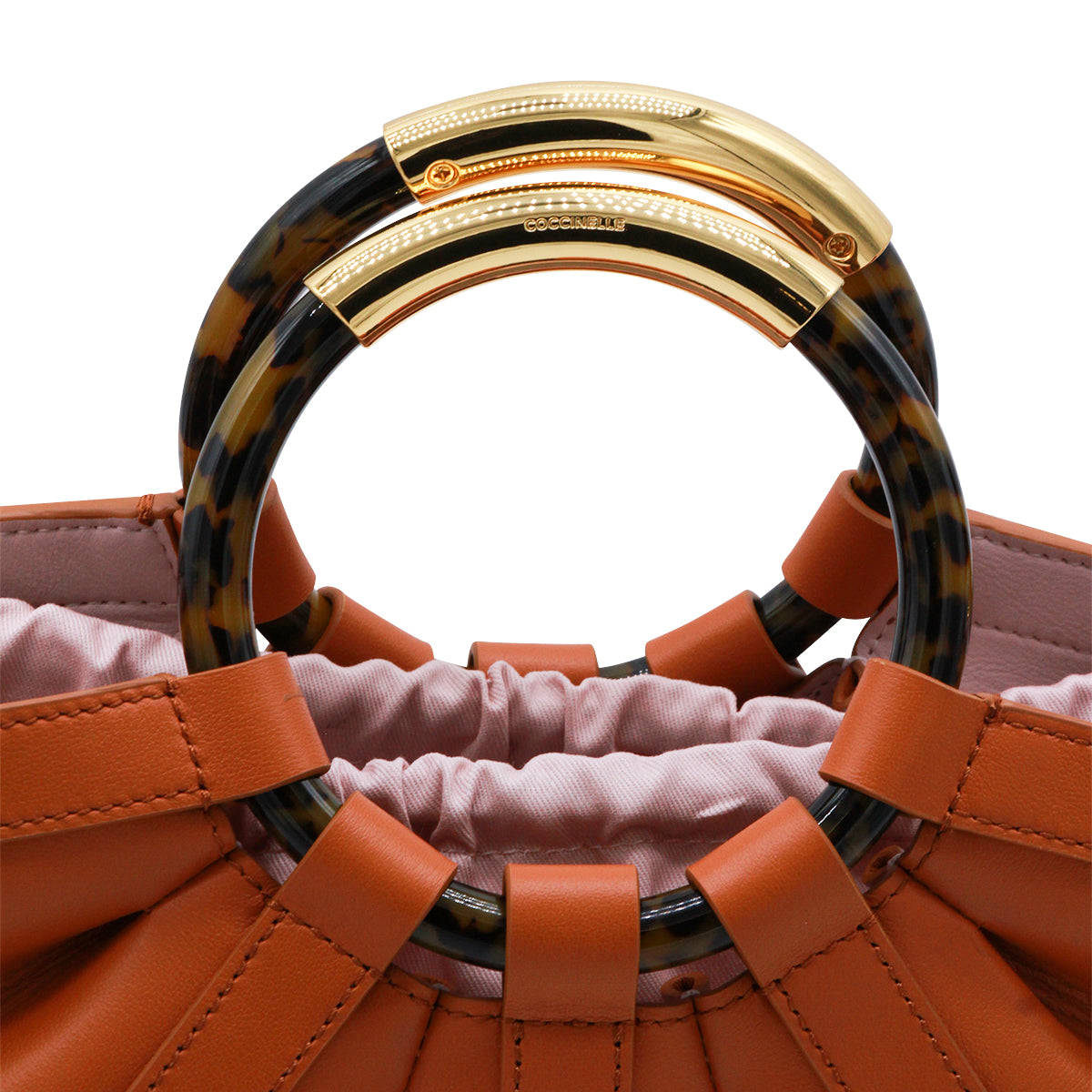 CRAB LEATHER TOP HANDLE BAG