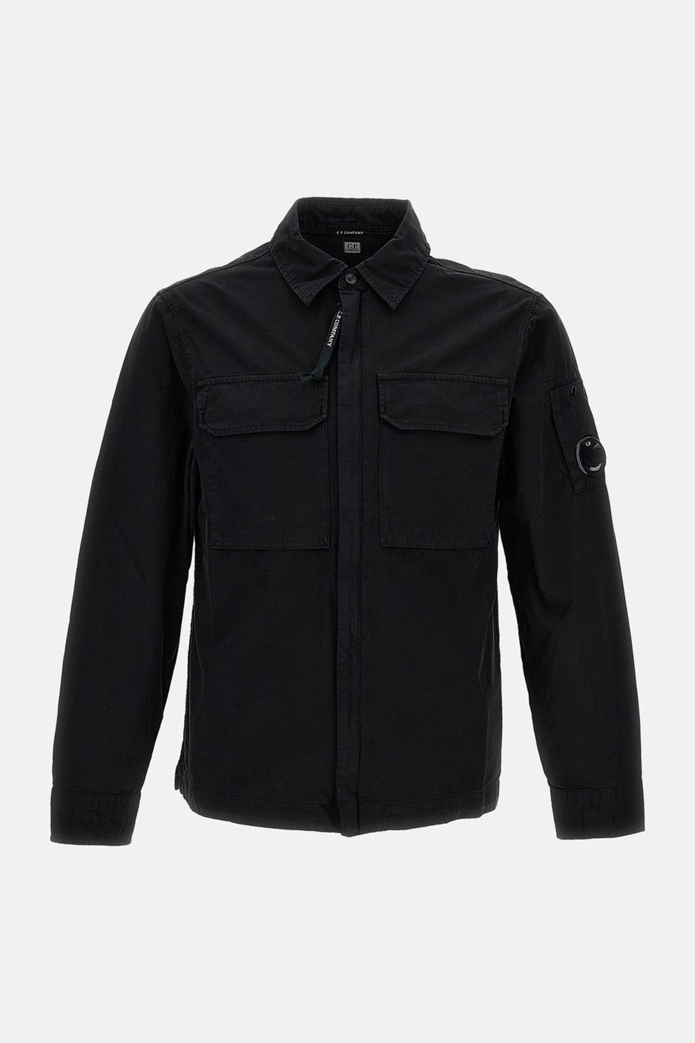 OVERSIZED ORGANIC GABARDINE ZIP-UP SHIRT