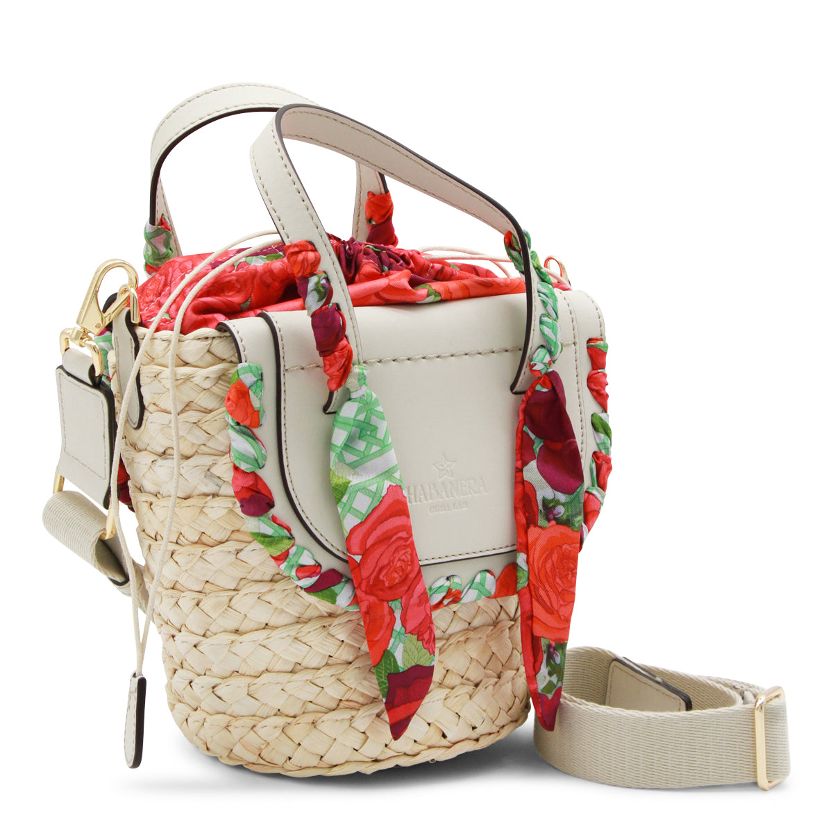 ROSETO OFF-WHITE HABANERA SILK SATCHEL BAG