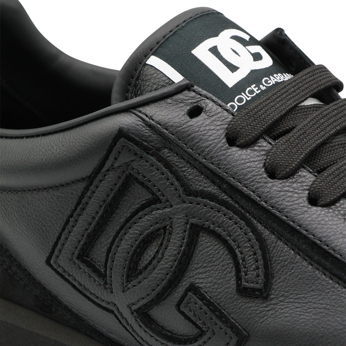 BLACK LEATHER SNEAKERS