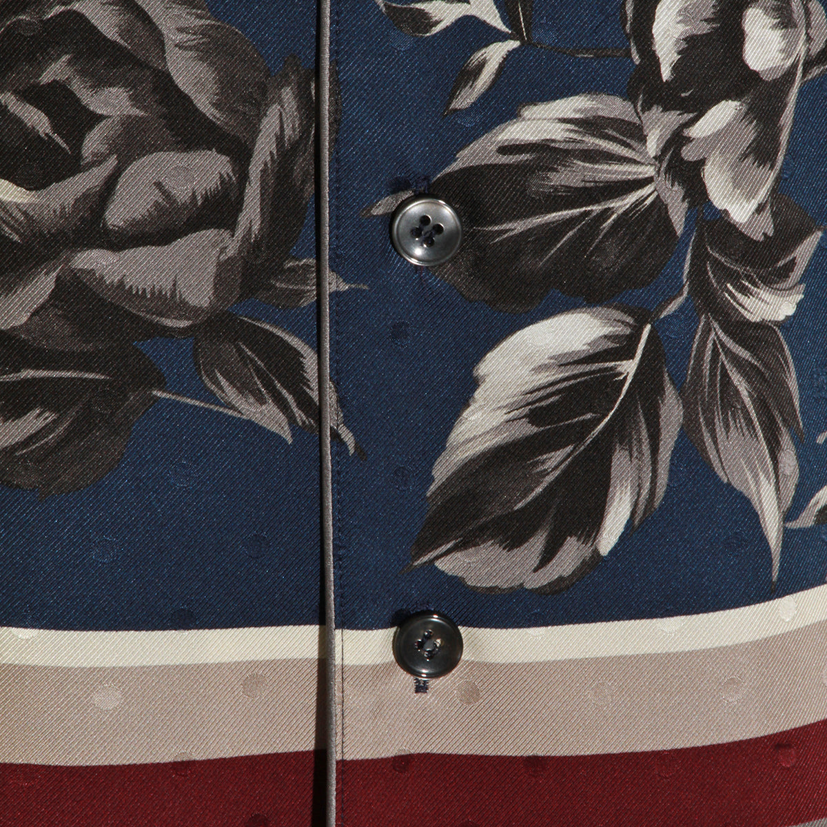 BLUE AND RED SILK SHIRT