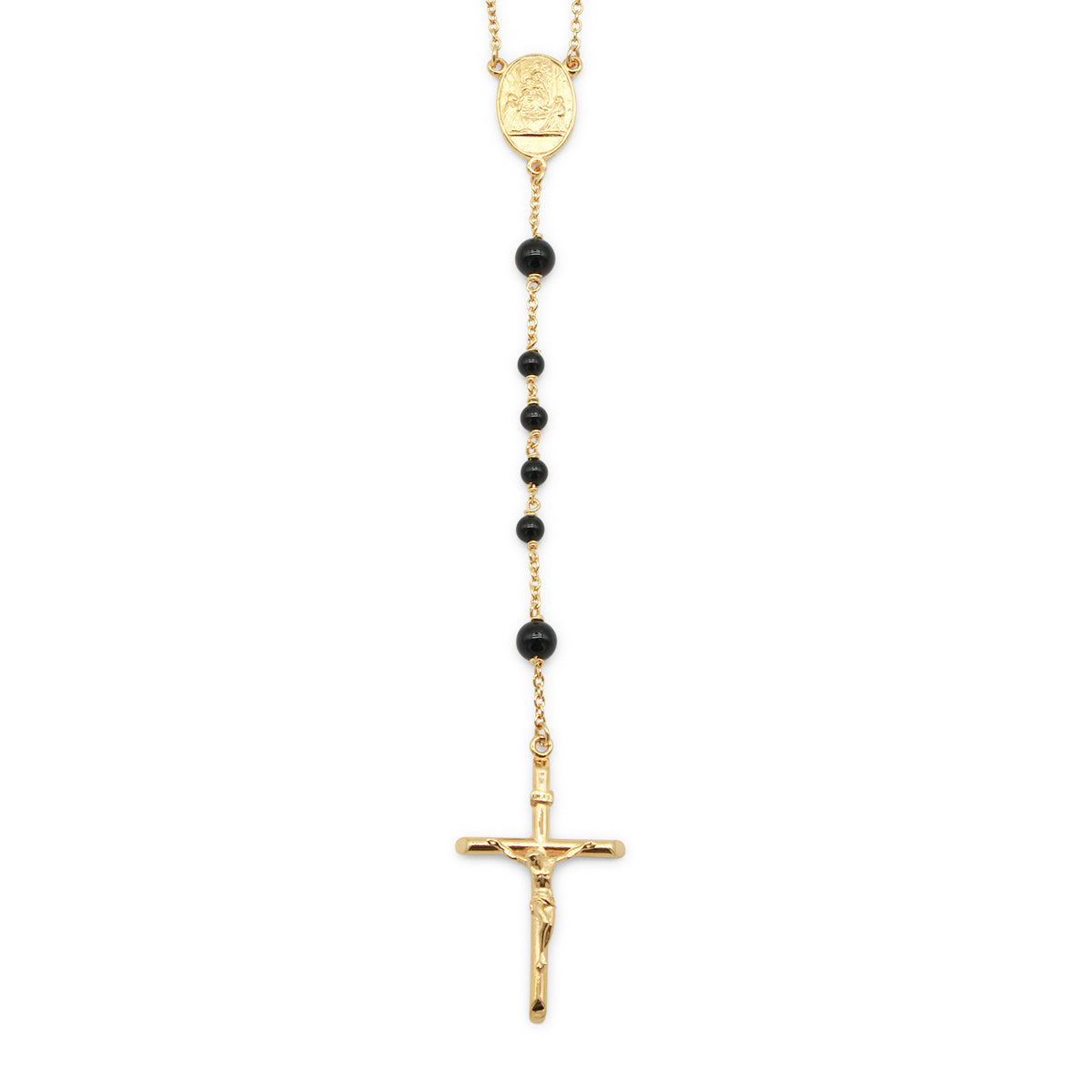 GOLD AND BLACK METAL NECKLACE