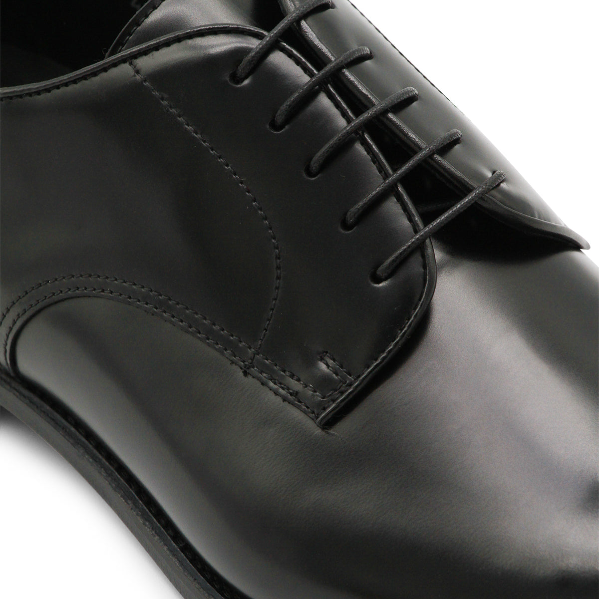 BLACK LEATHER LACE UP SHOES