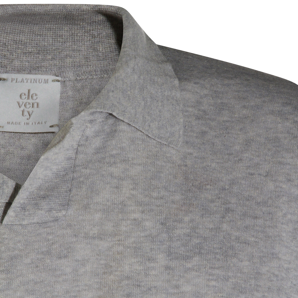 GREY LINEN AND COTTON POLO SHIRT