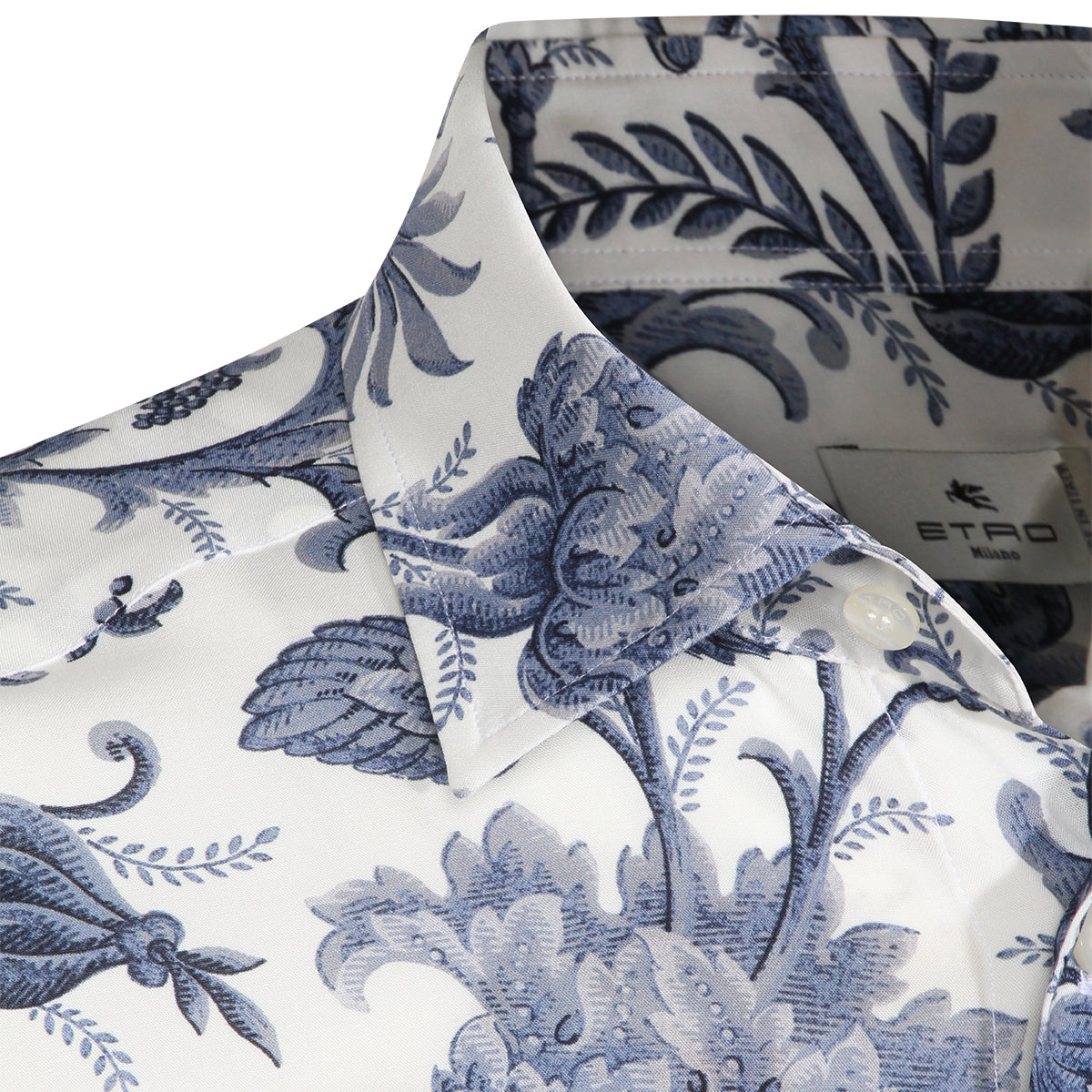 WHITE AND BLUE SHIRT
