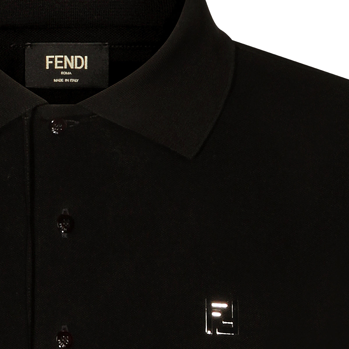 BLACK COTTON POLO SHIRT