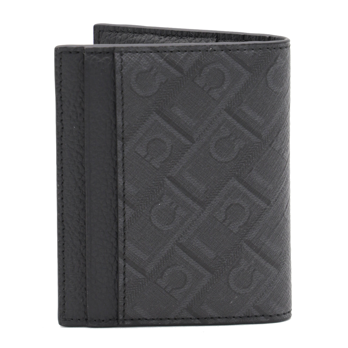 BLACK AND GREY LEATHER CARD HOLDER
