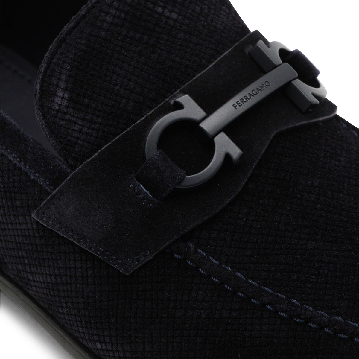 NAVY LEATHER LOAFERS