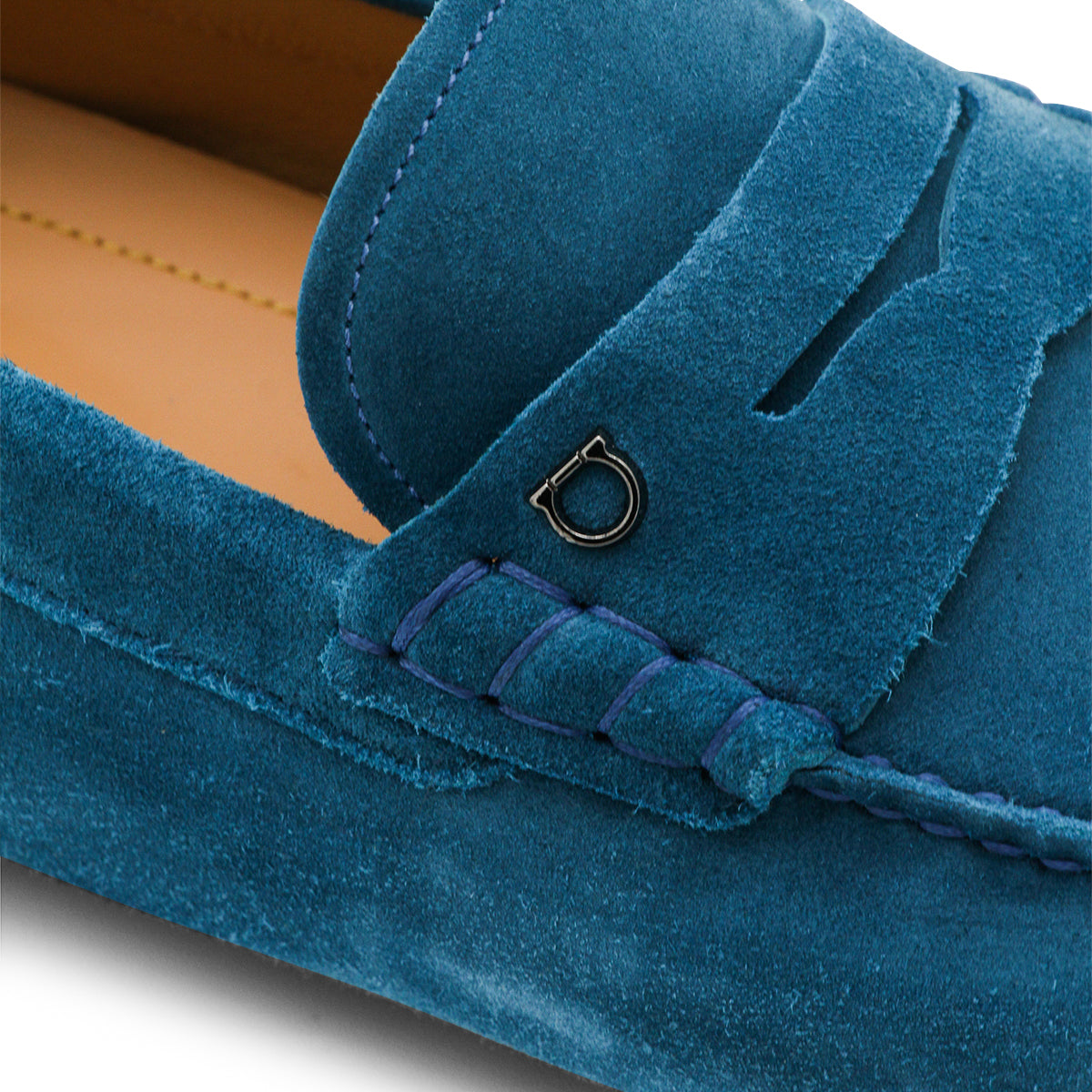BLUE LEATHER LOAFERS