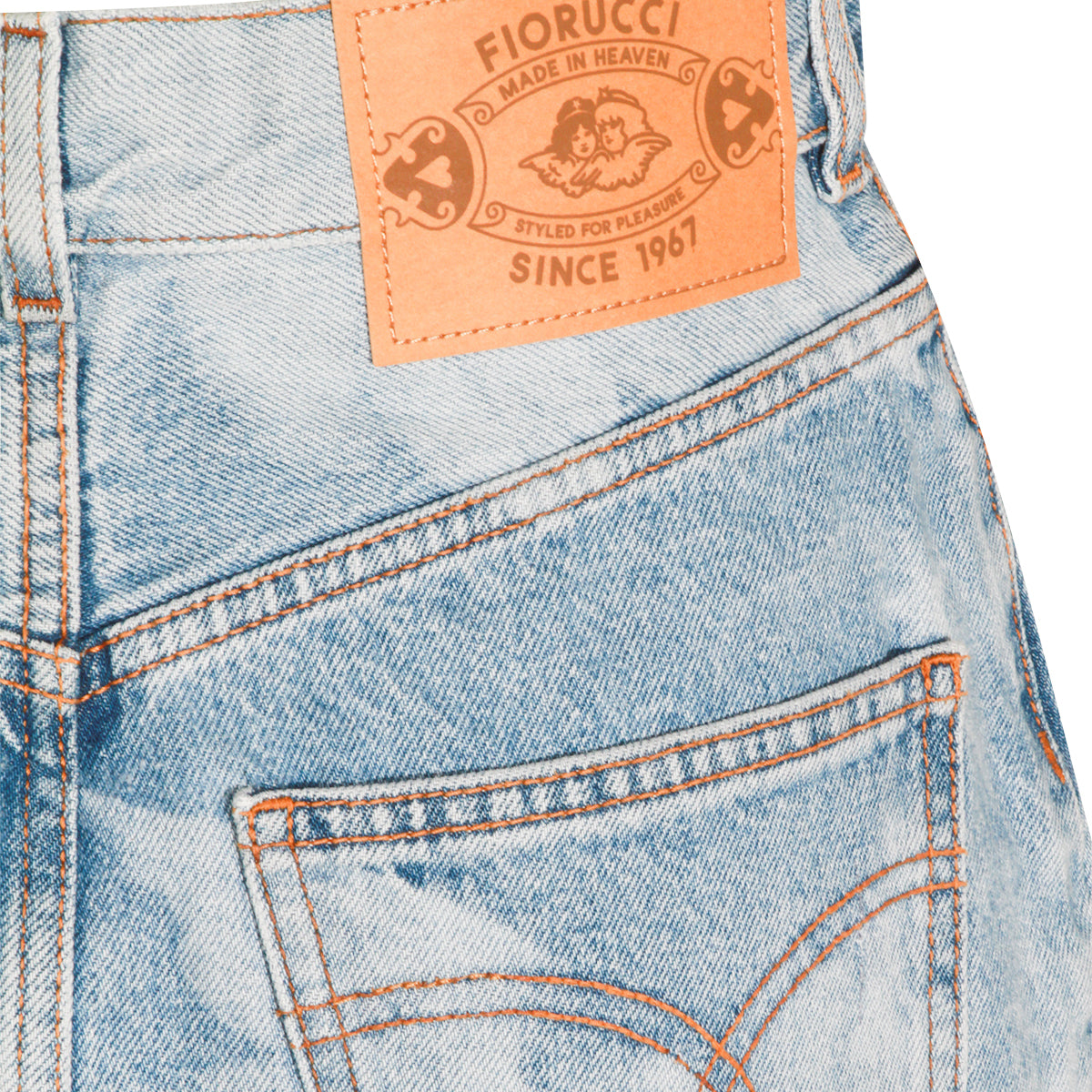 DENIM ANGEL PRINT MINI SKIRT