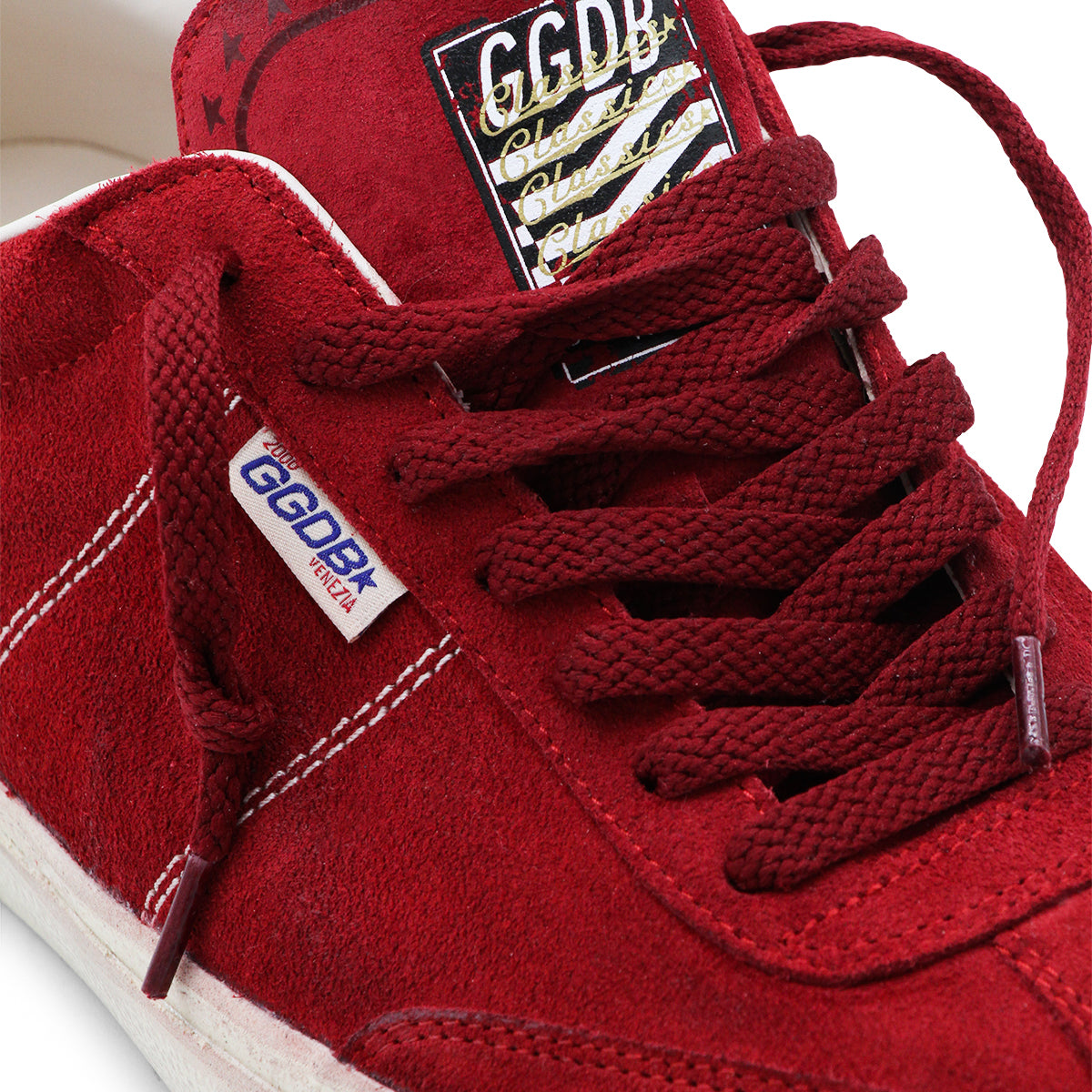 DARK RED AND WHITE LEATHER SOUL STAR SNEAKERS
