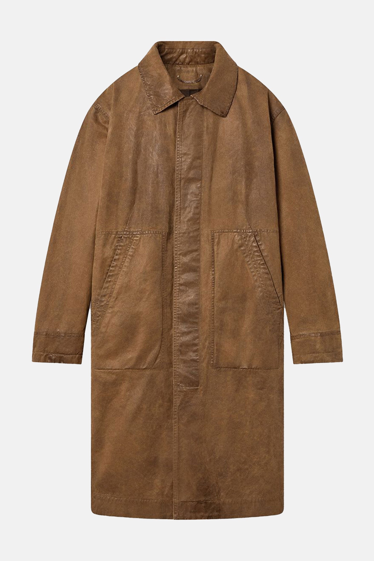 WAXED TWILL TRENCH COAT