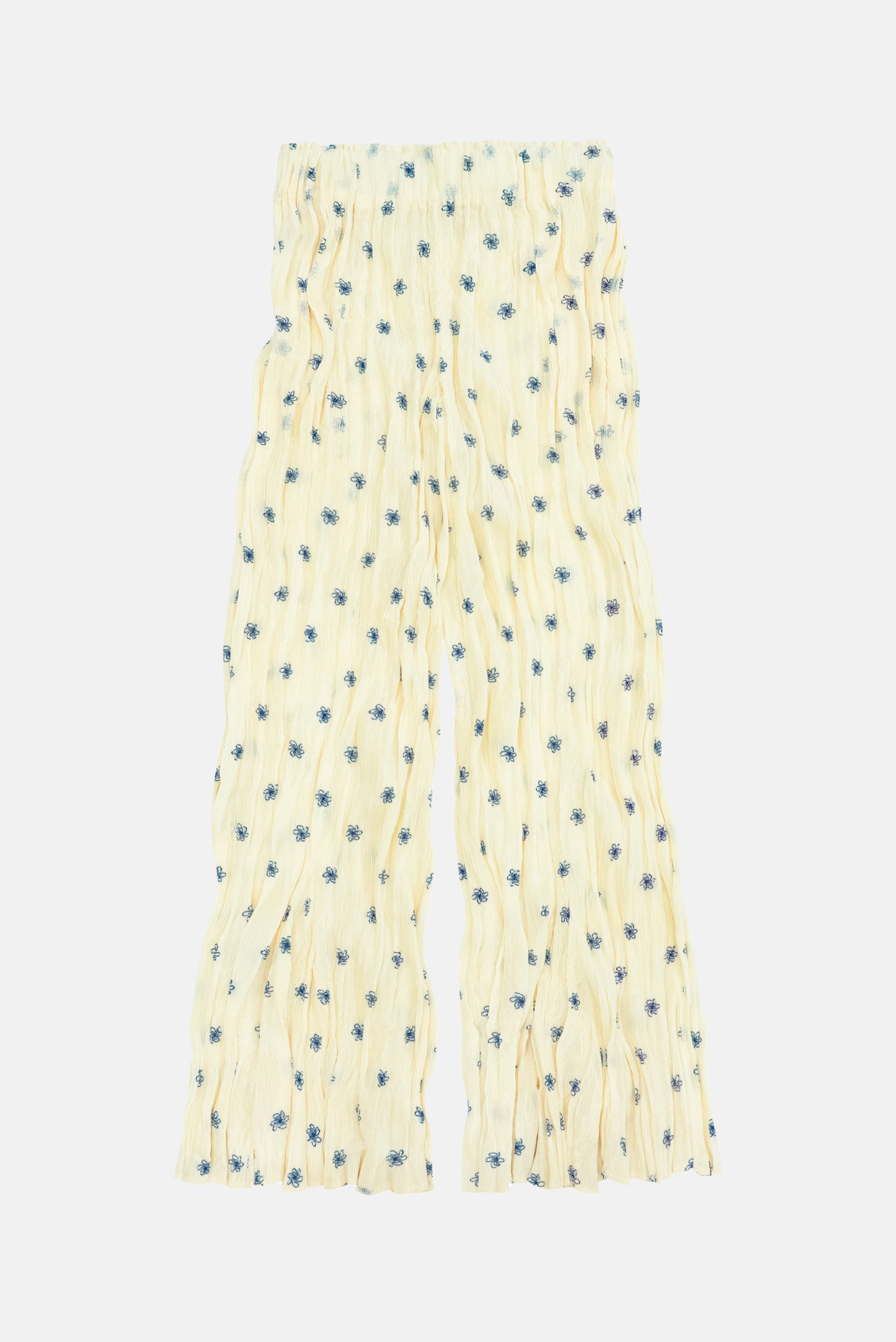 PLEATED PANTS WITH FLORAL PATTERN
