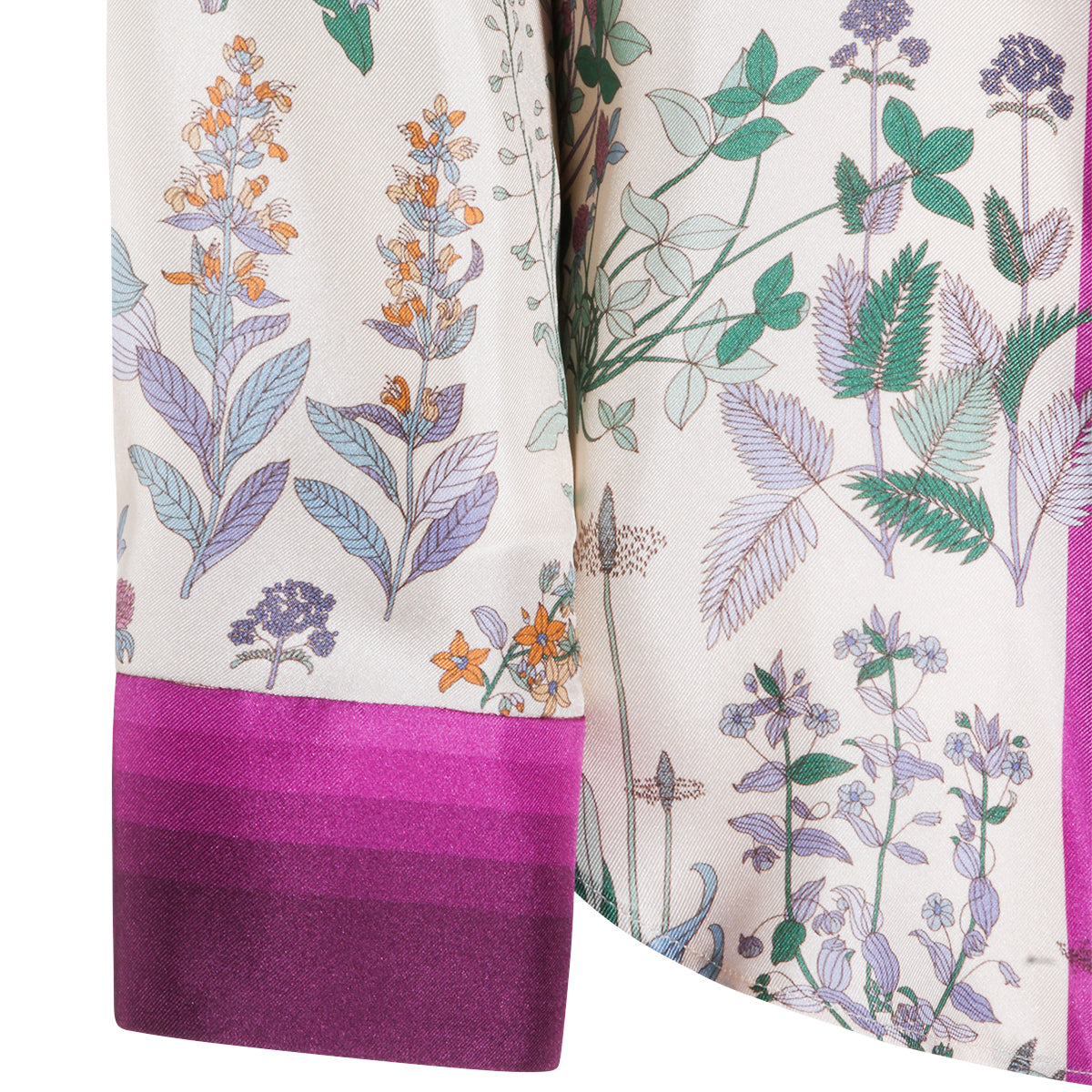 WHITE AND PURPLE SILK SHIRT