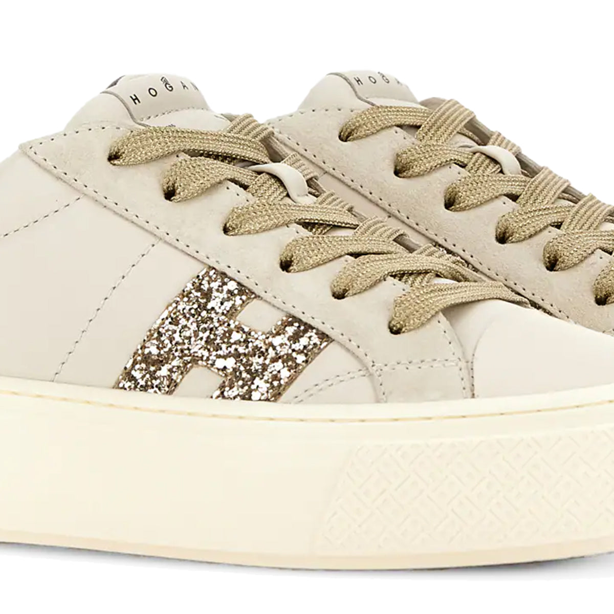 BEIGE AND BROWN LEATHER CROSSWIND SNEAKERS