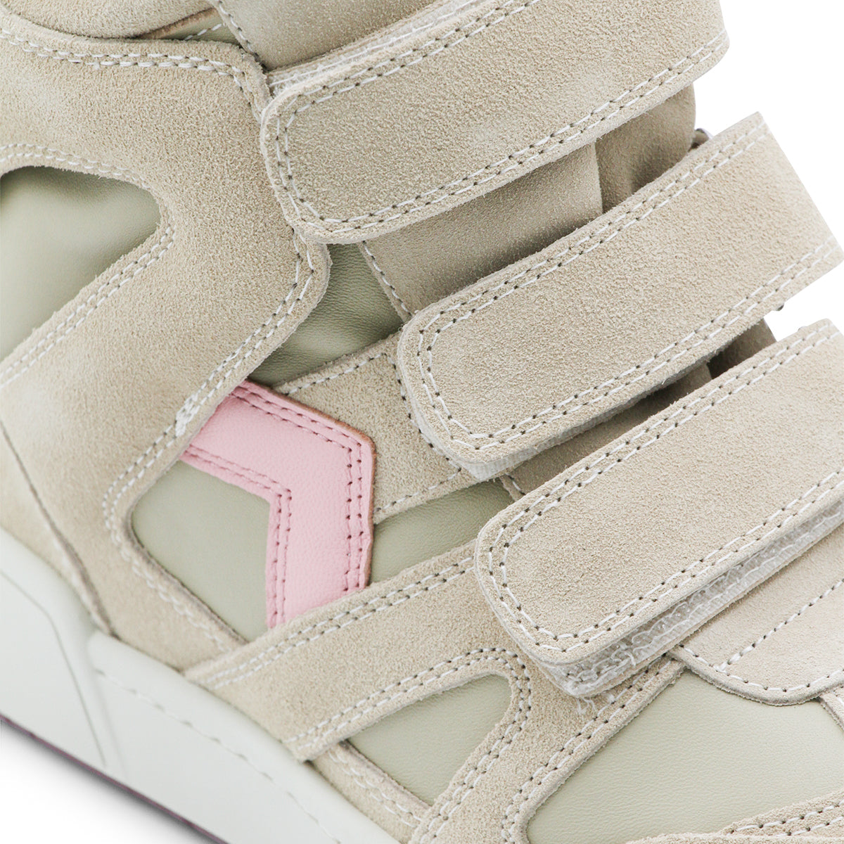 BEIGE AND BUBBLEGUM LEATHER BEKETT SNEAKERS