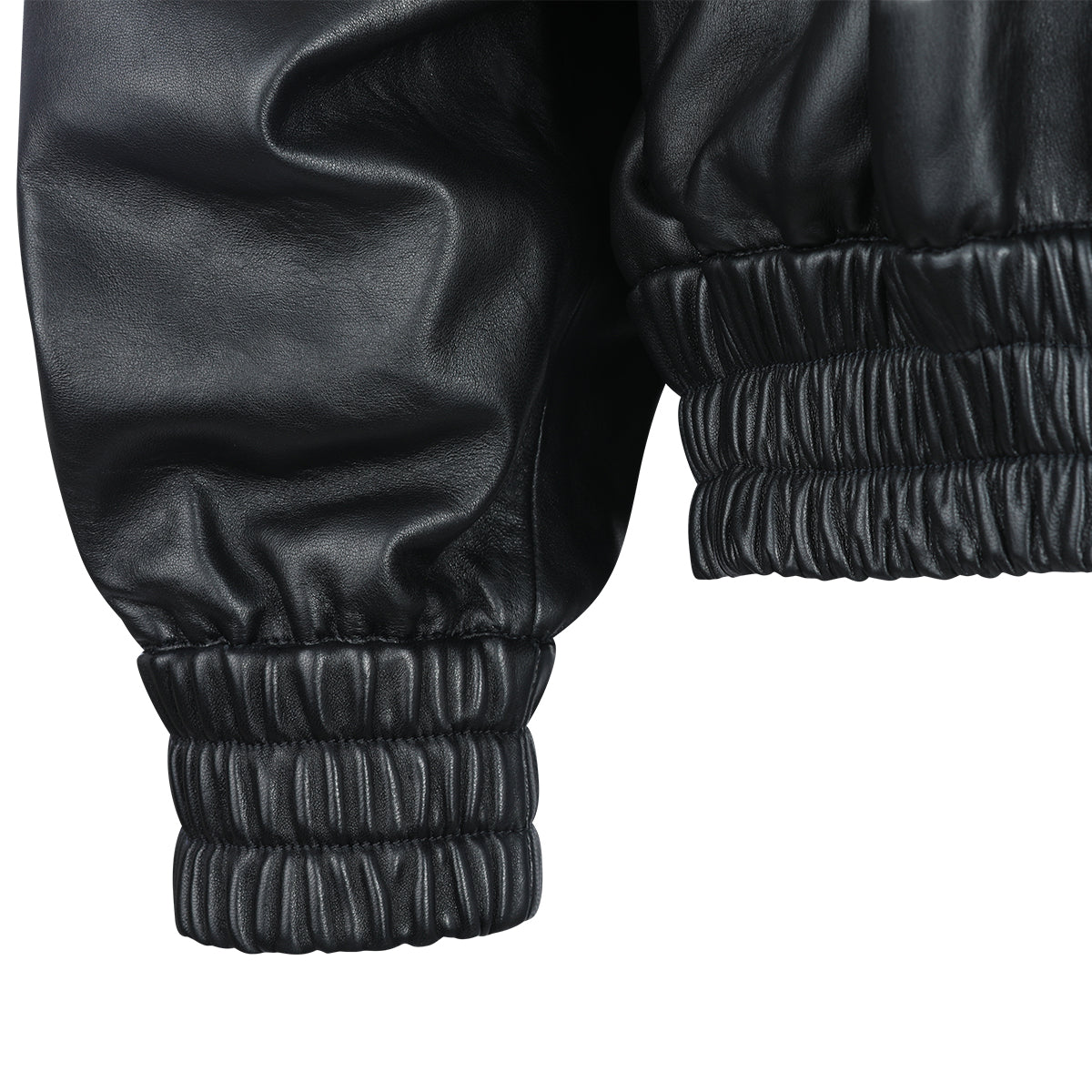 BLACK COTTON LEATHER JACKET