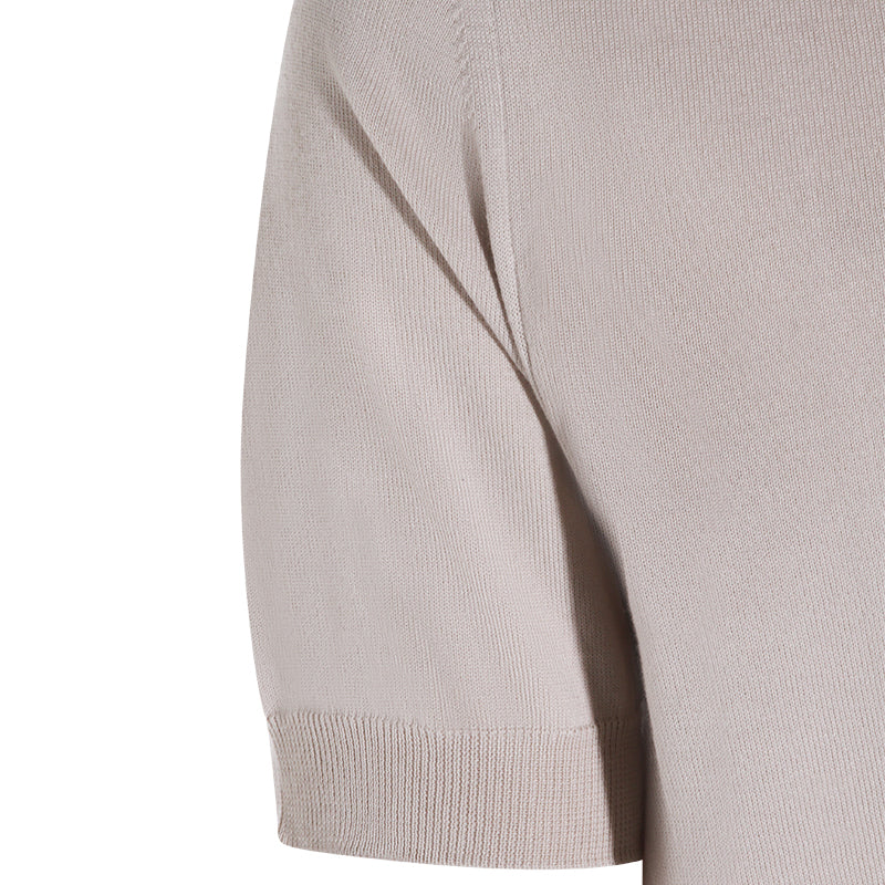 LIGHT BEIGE COTTON POLO SHIRT