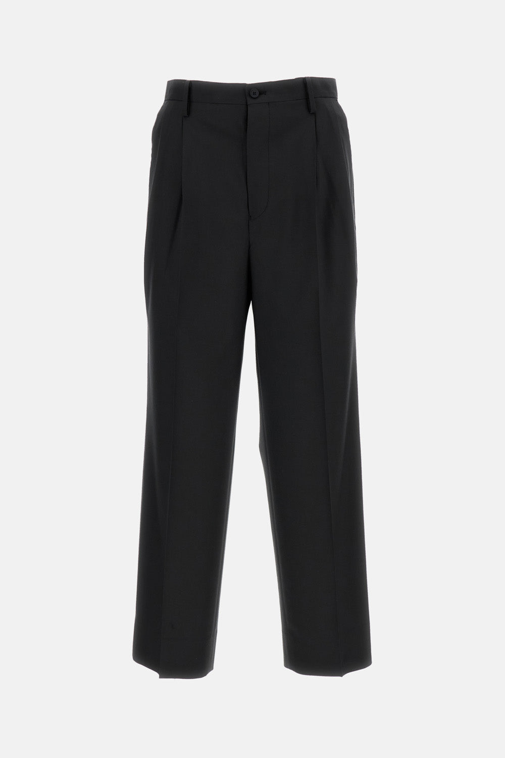 WOOL POPLIN TROUSERS