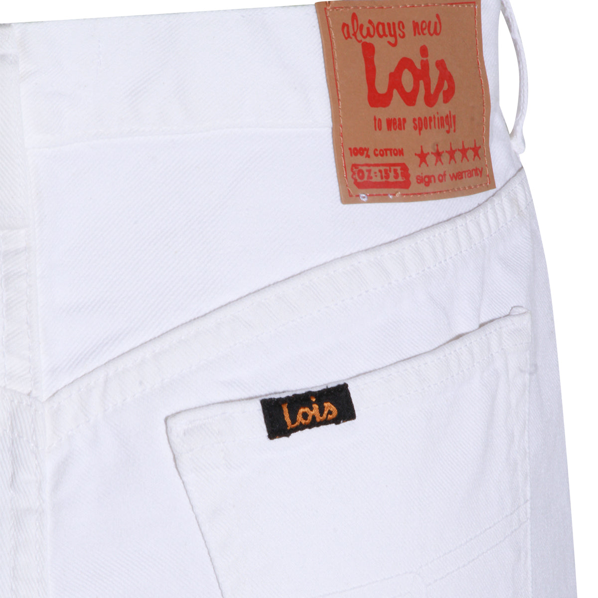 WHITE COTTON LINDSAY PALAZZO JEANS
