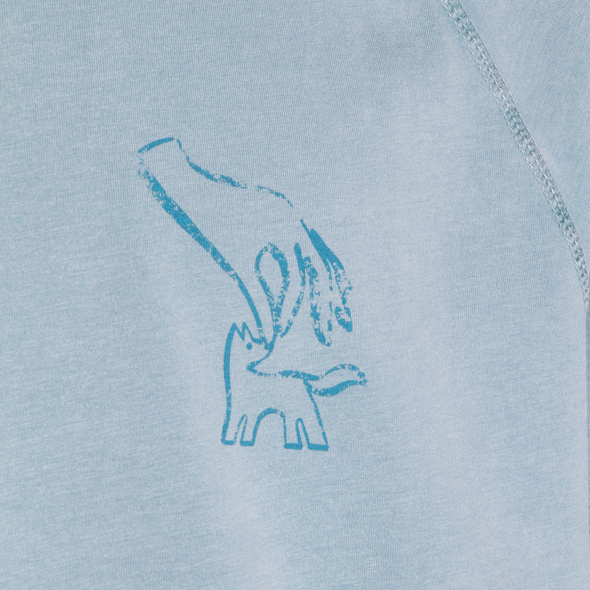 BLUE FADED COTTON T-SHIRT