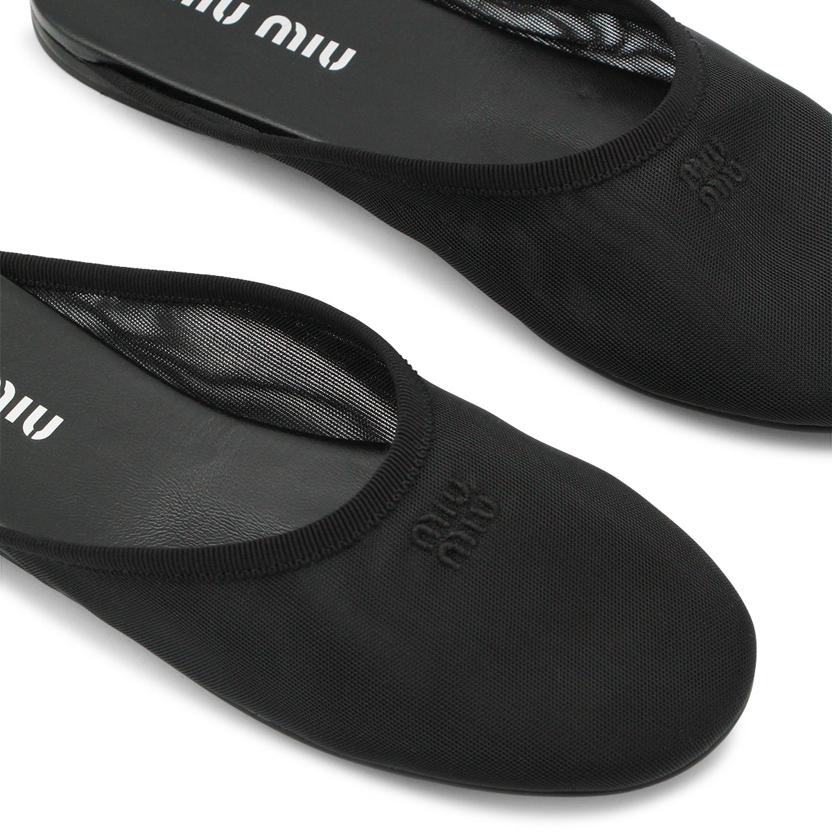 BLACK LEATHER FLATS
