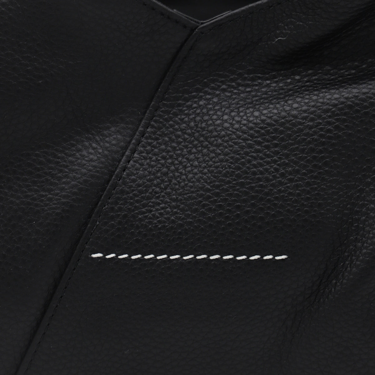 BLACK LEATHER JAPANESE DRAPED MINI TOP HANDLE BAG