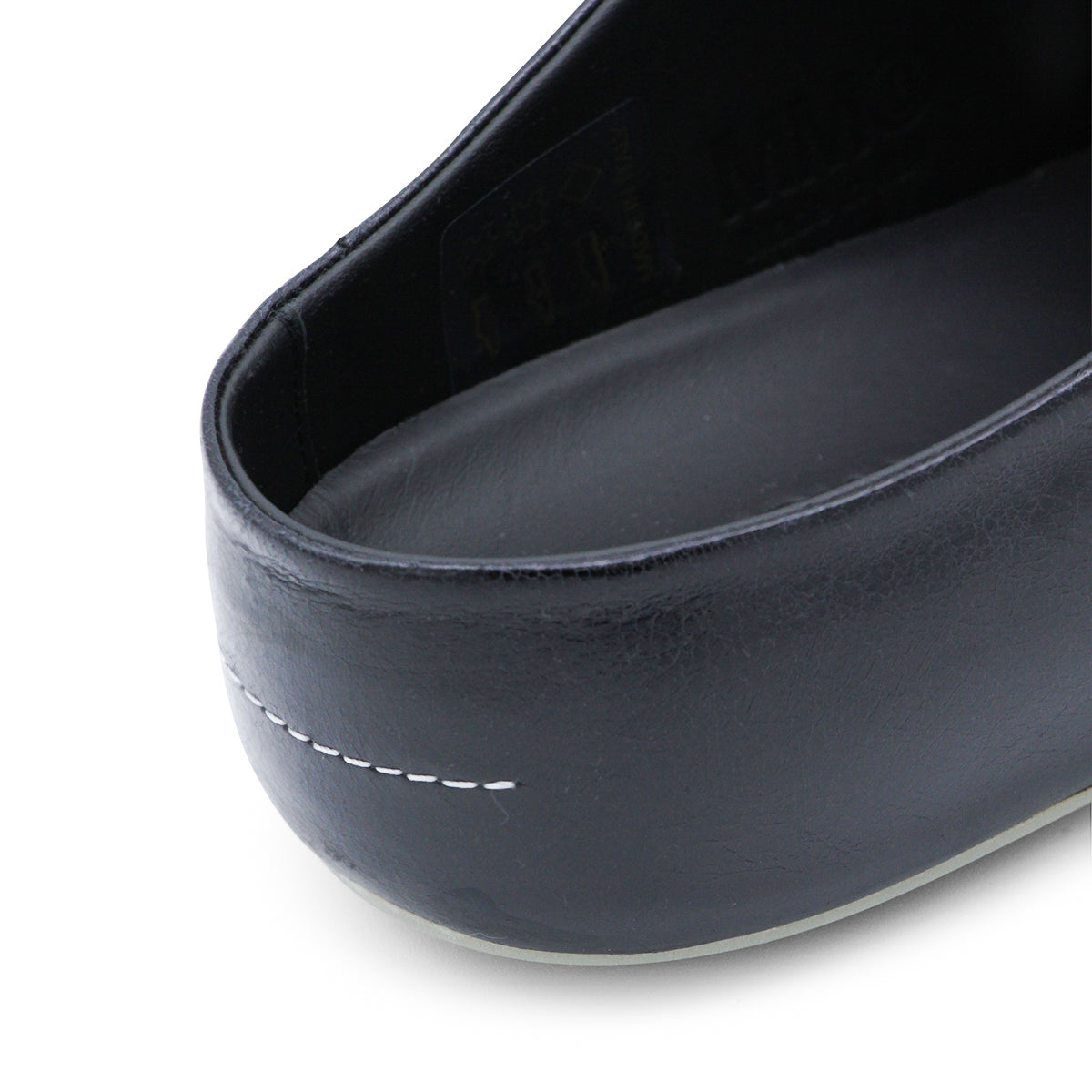 BLACK LEATHER FLATS