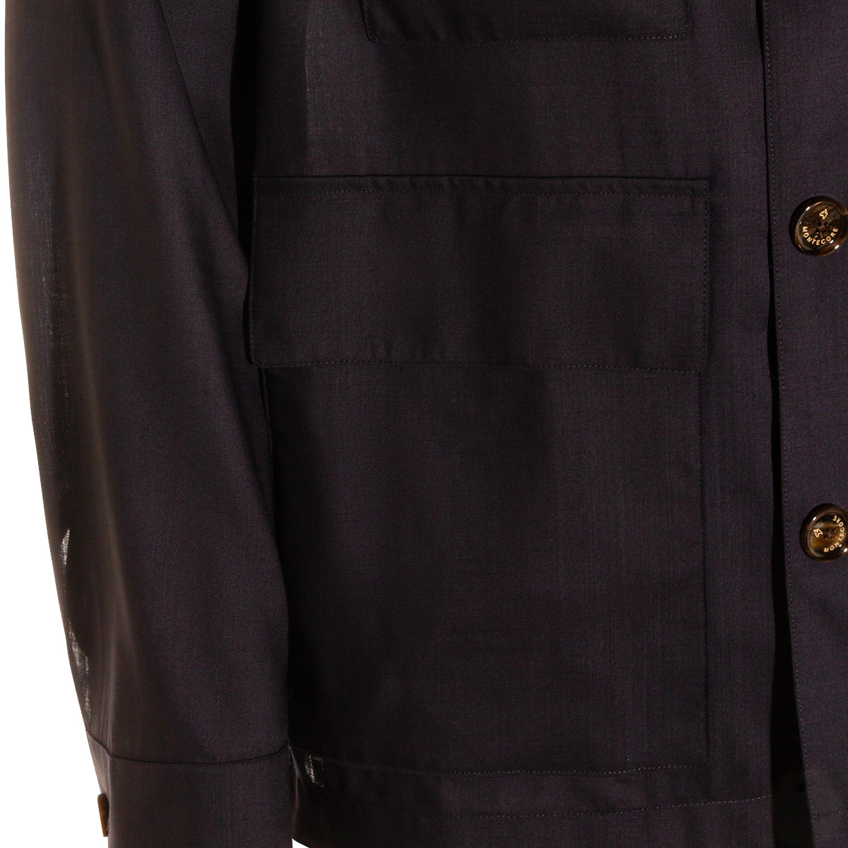 NAVY VIRGIN WOOL CASUAL JACKET