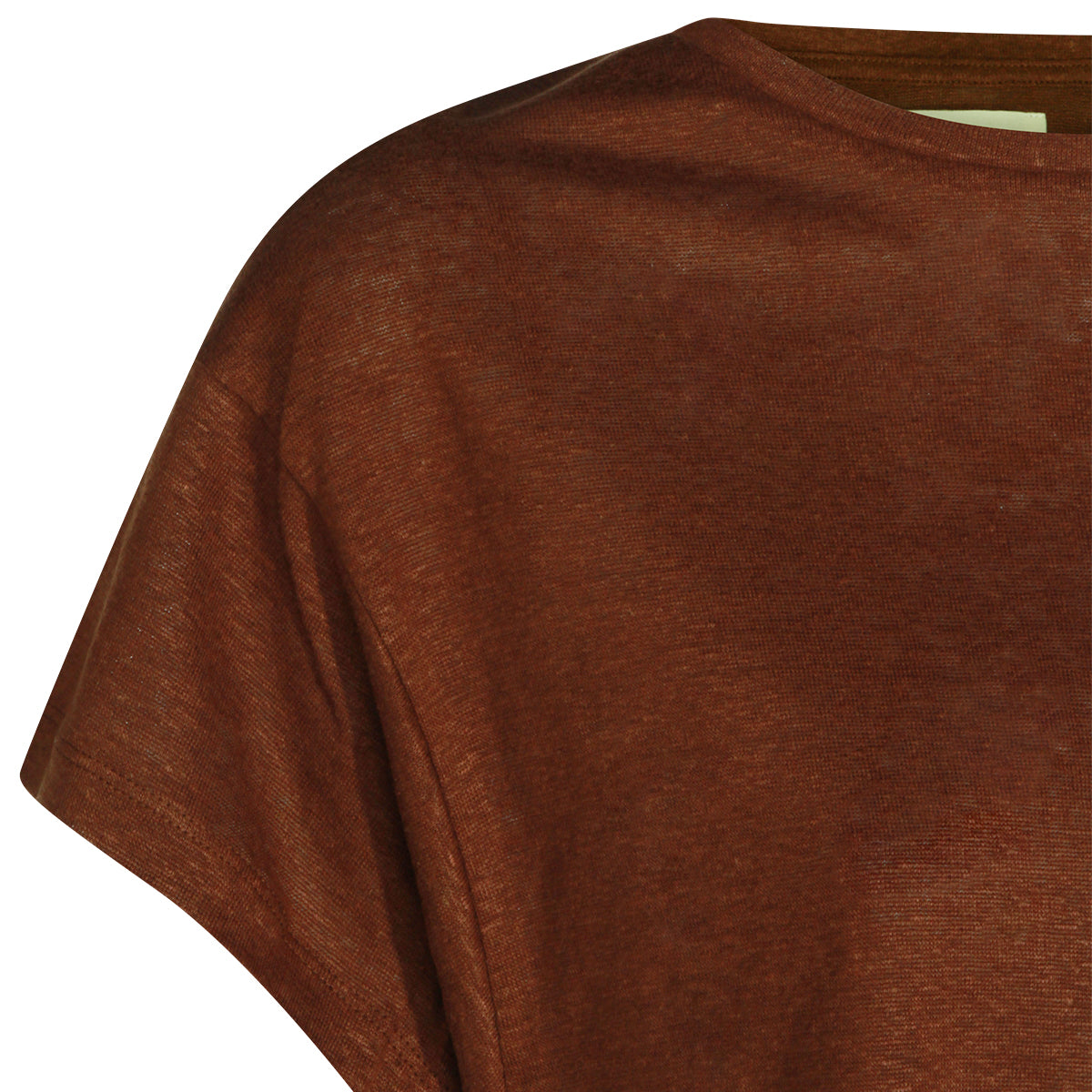 BROWN LINEN T-SHIRT