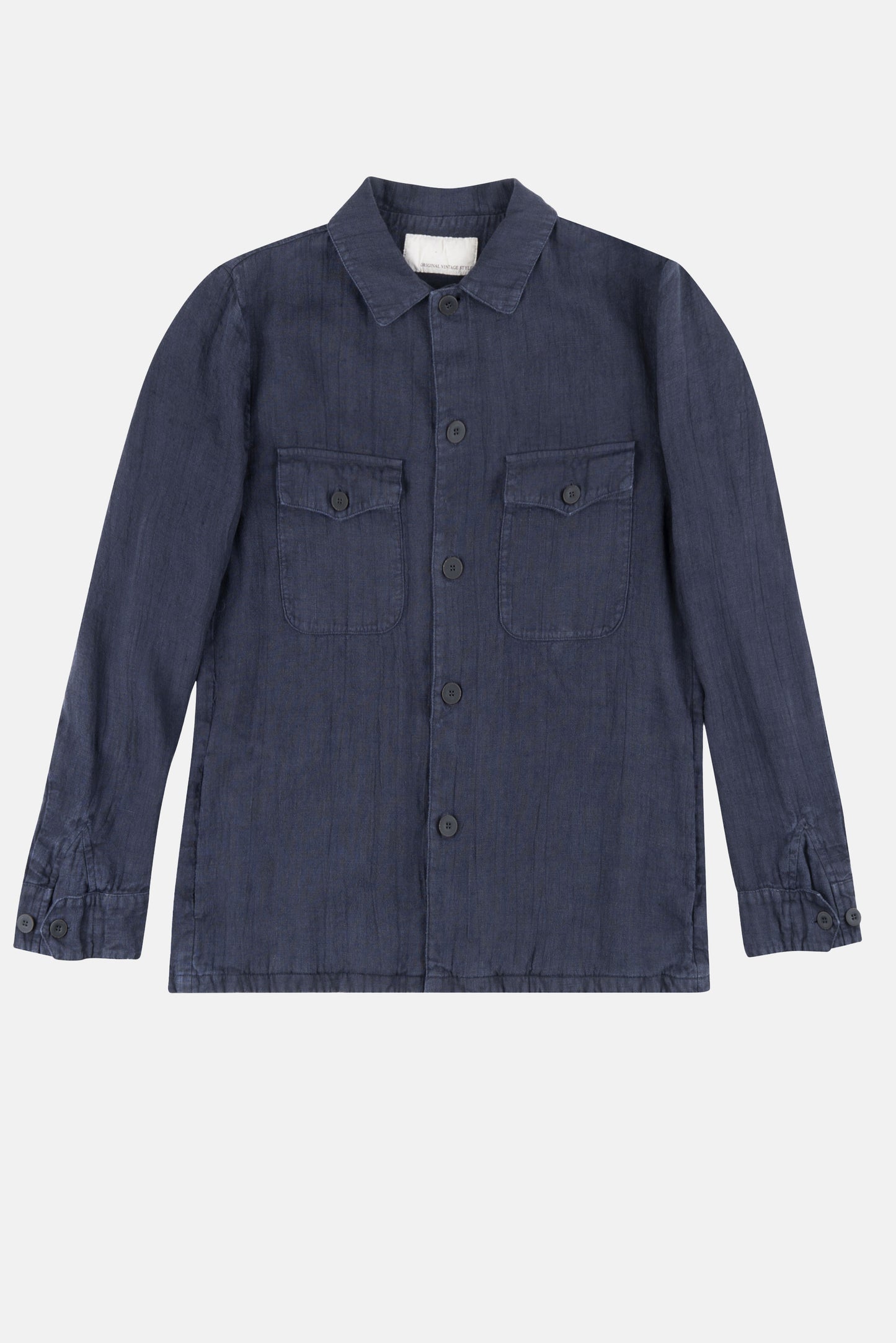LINEN PATCH POCKETS OVERSHIRT