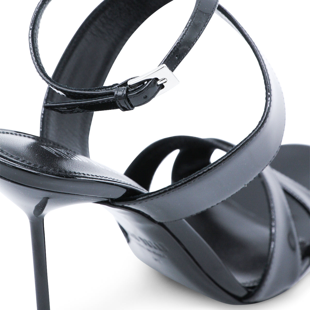 BLACK LEATHER LIDIA SANDALS 105