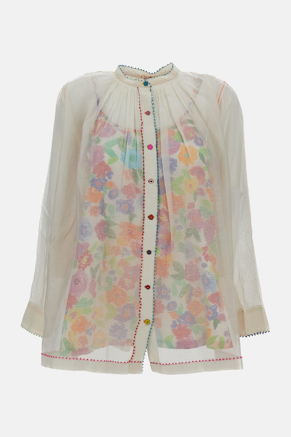 SILK-BLEND BLOUSE