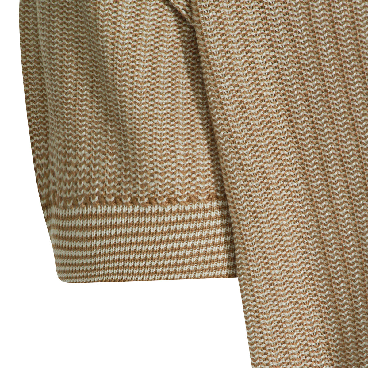 SAND COTTON BLEND POLO SHIRT