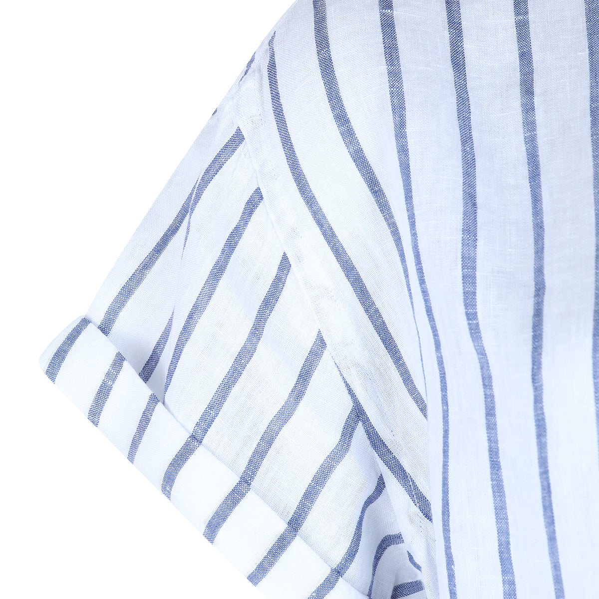 WHITE AND LIGHT BLUE LINEN DRESS