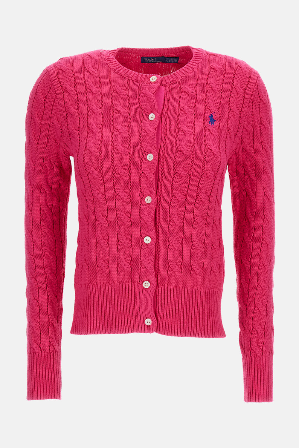 CABLE KNIT CREW NECK CARDIGAN
