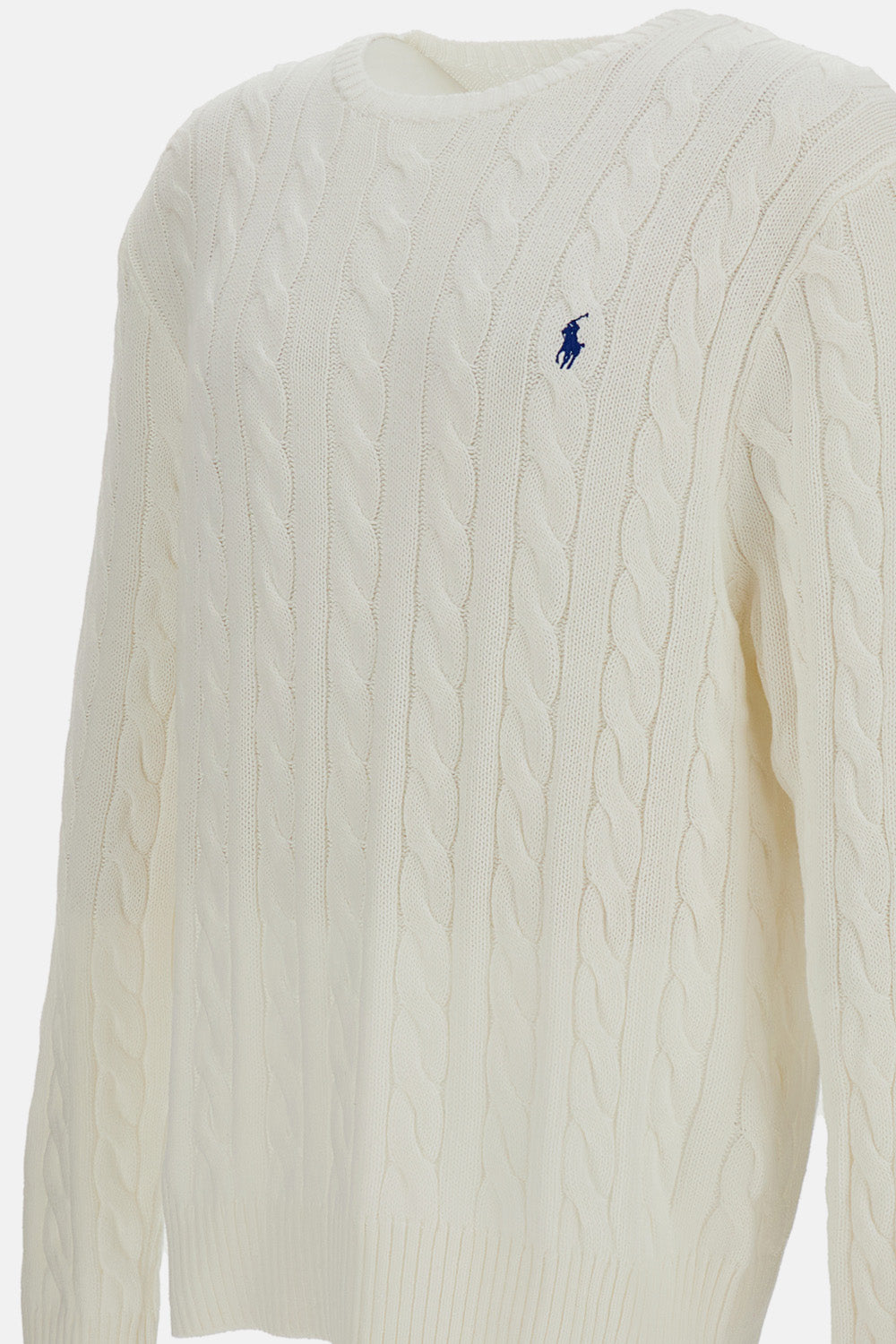 CABLE KNIT CREW NECK SWEATER
