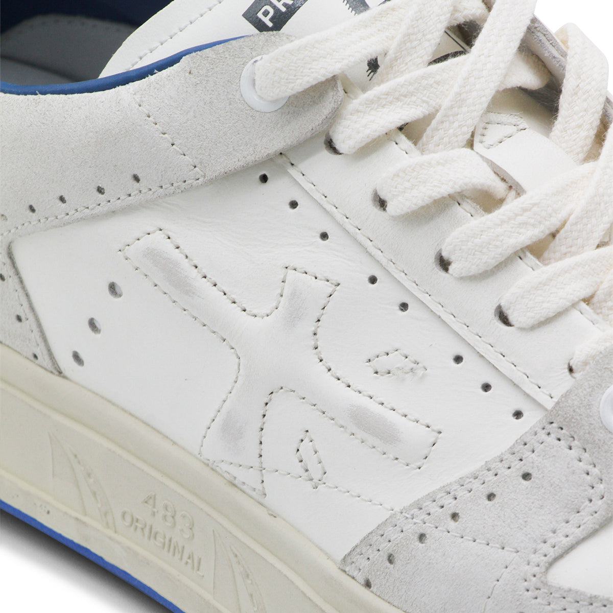 WHITE AND BLUE SNEAKERS