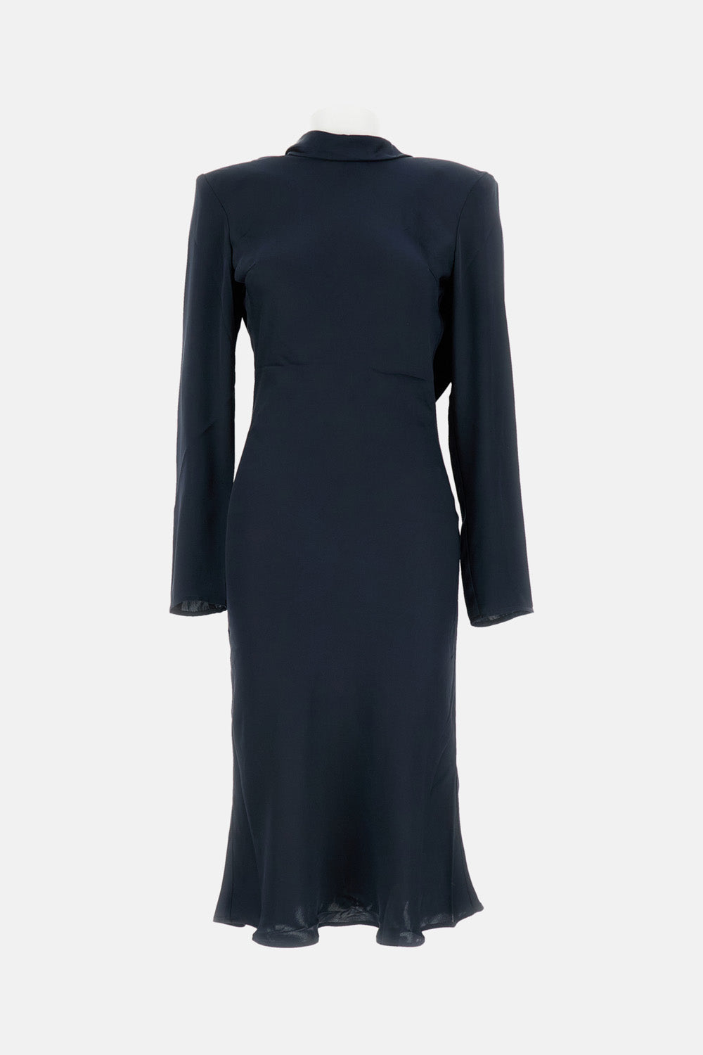 DRAPED SATIN MIDI DRESS