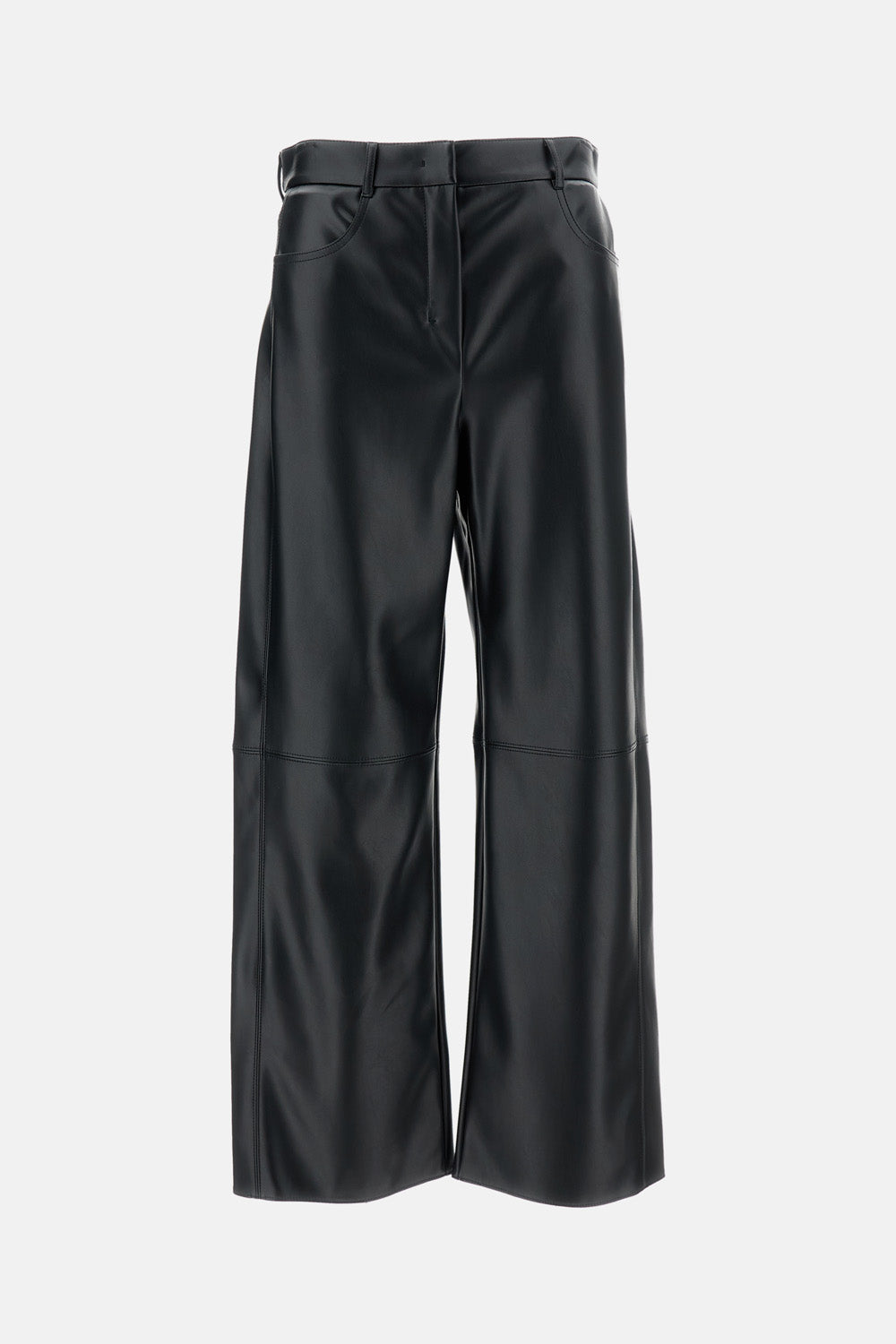 BLACK FAUX LEATHER TROUSERS