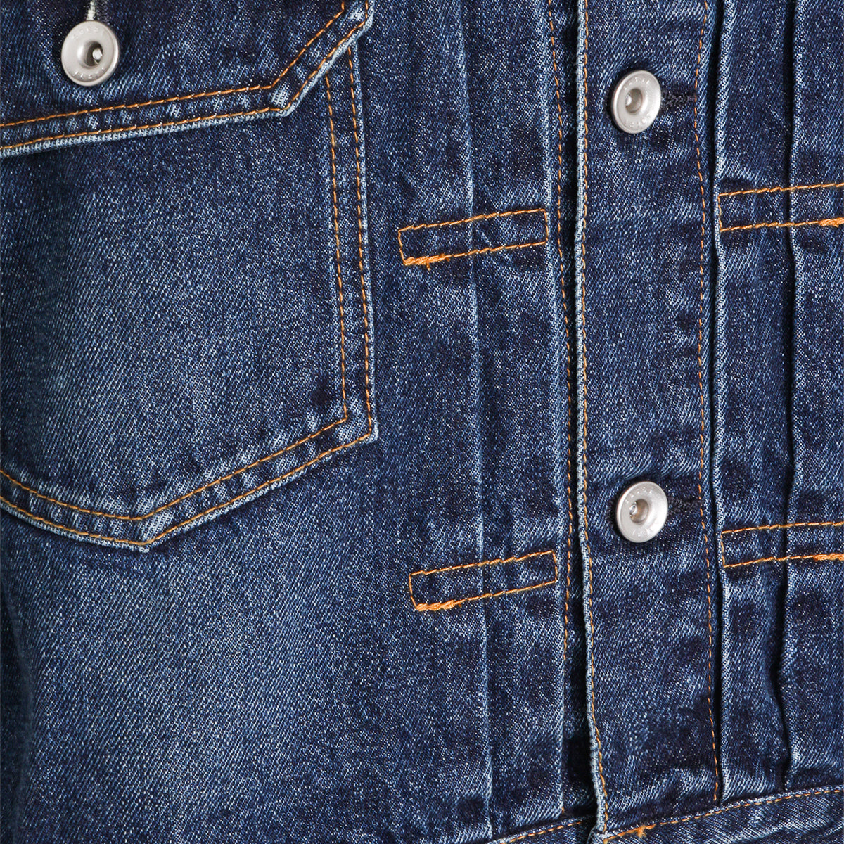 BLUE DENIM AND BROWN JACKET
