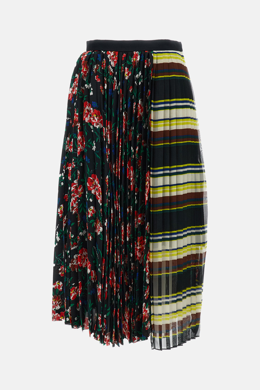 PATTERN MIX PLEATED SKIRT