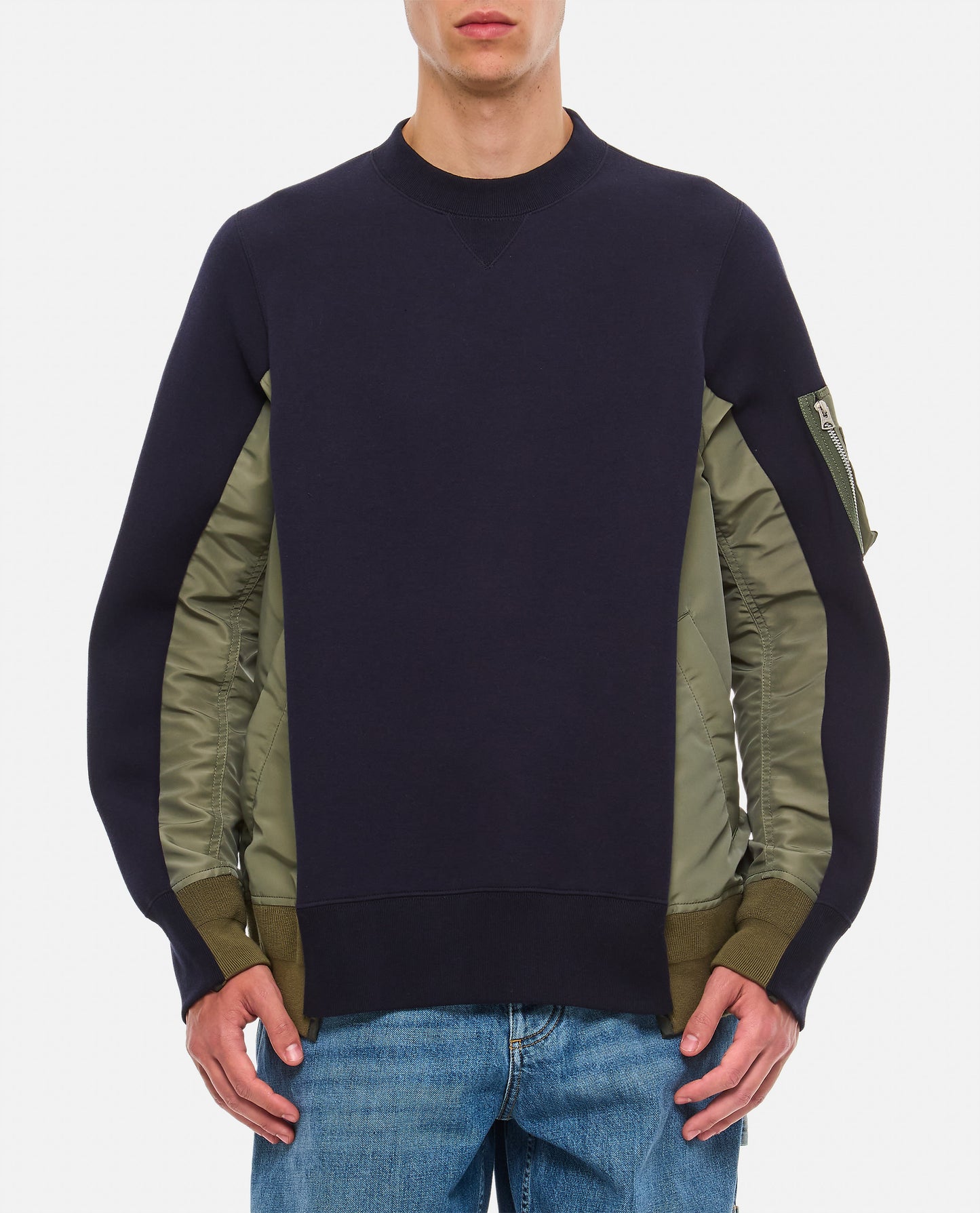 SPONGE SWEAT X NYLON TWILL PULLOVER
