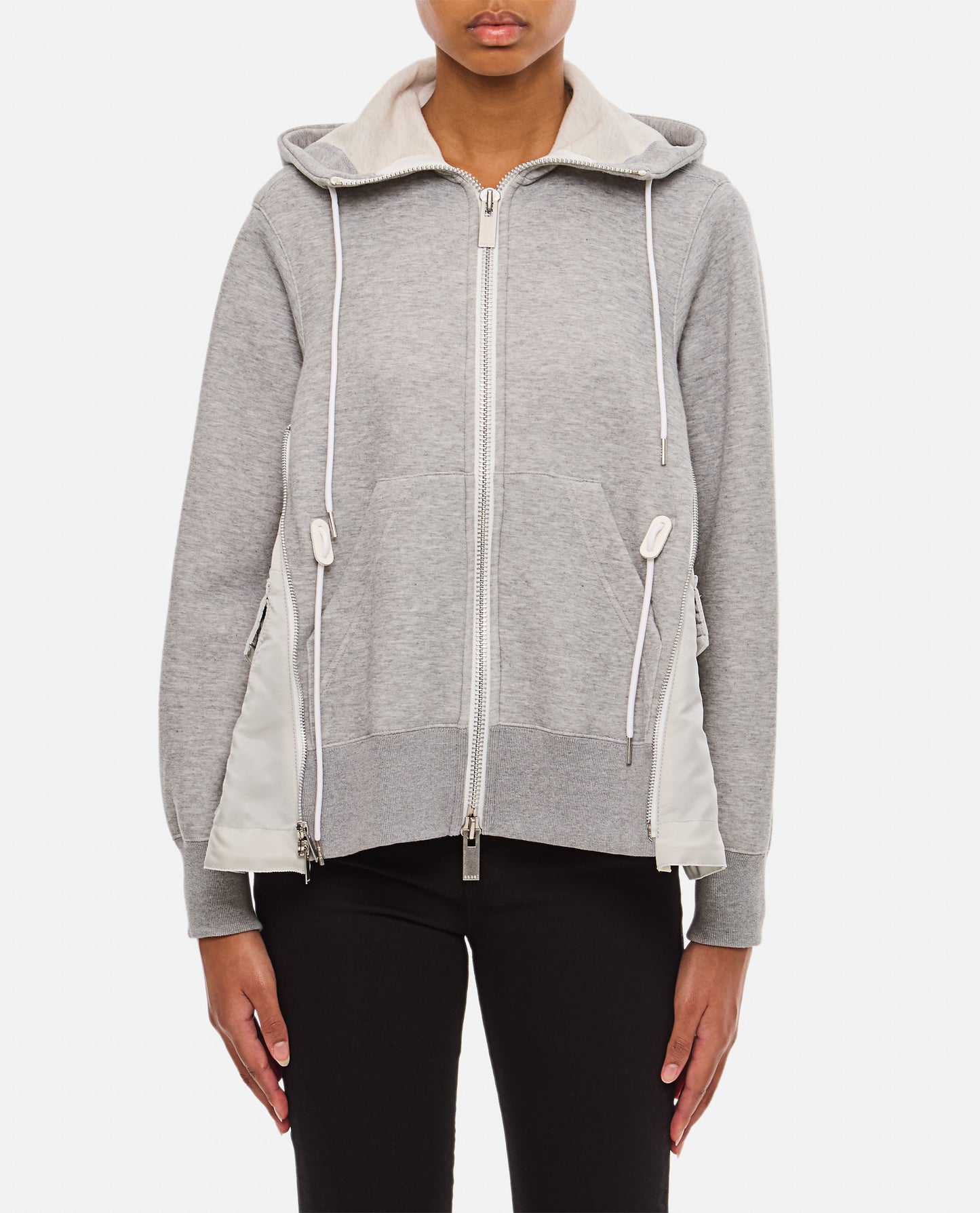 SPONGE SWEAT X NYLON TWILL HOODIE