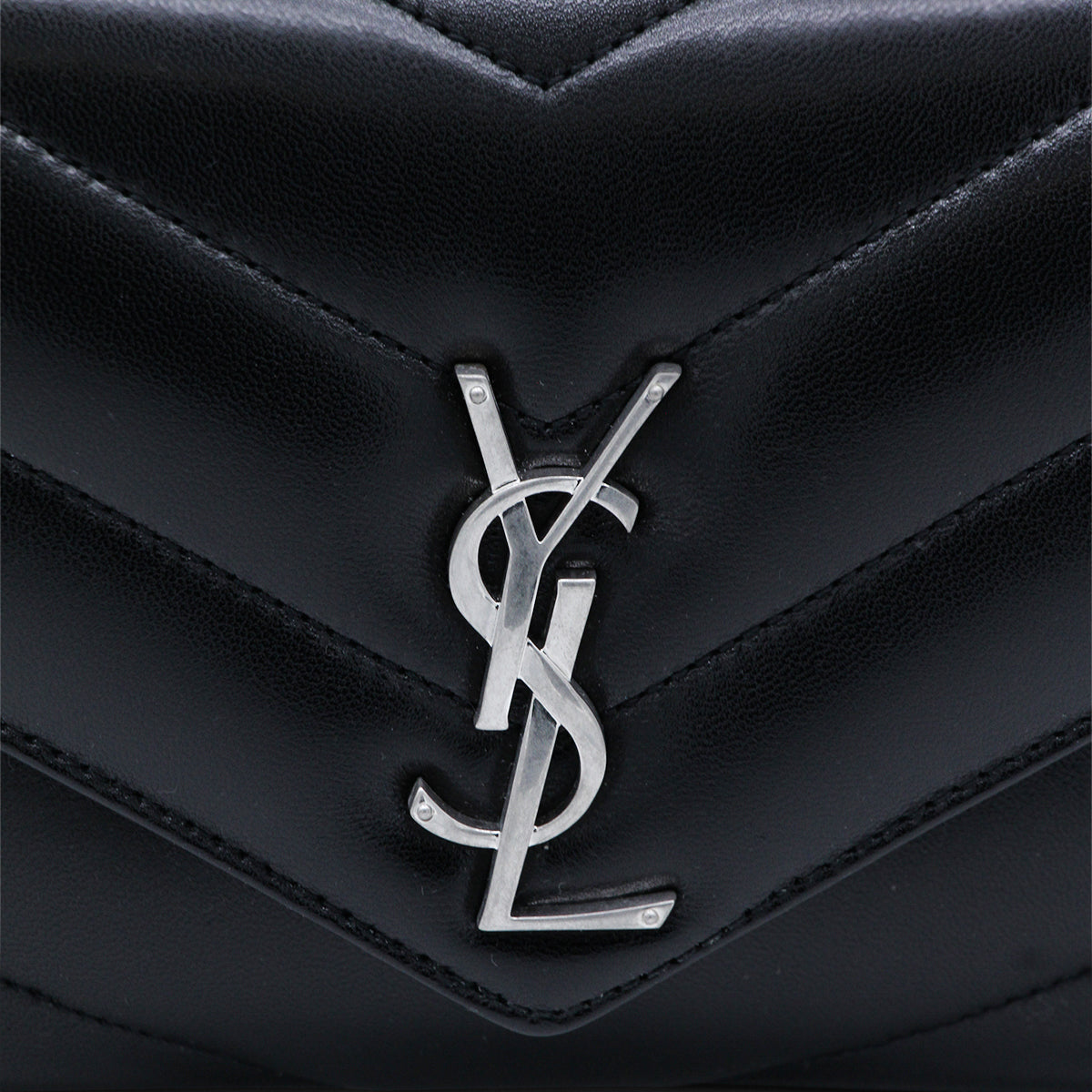 BLACK LEATHER LOULOU S SHOULDER BAG